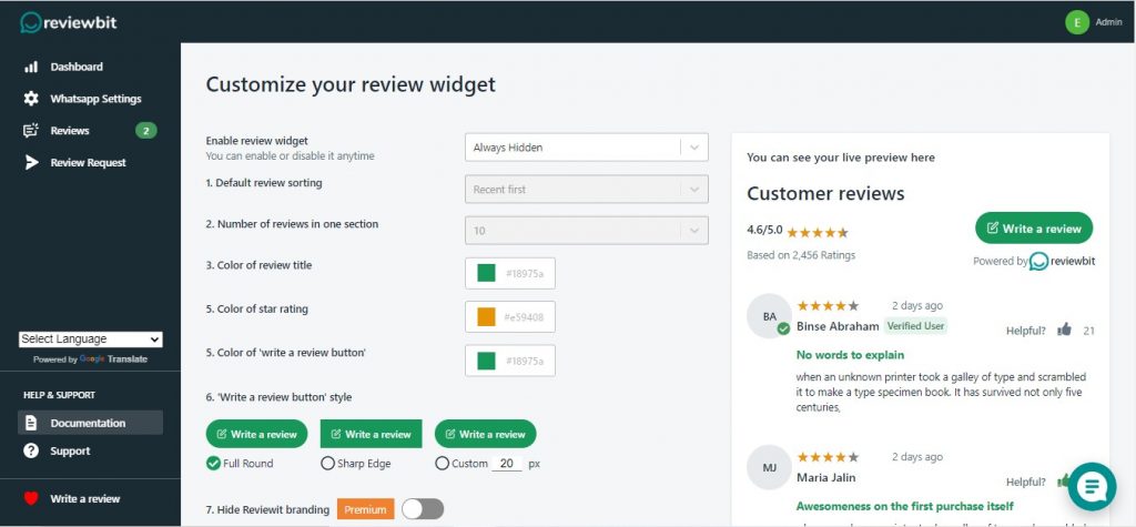 WhatsApp review requests on Shopify